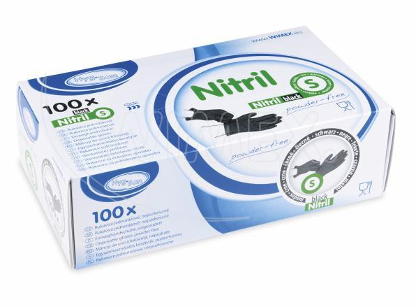 Rukavice (Nitril) nepúdrované čierne `XL` [100 ks]