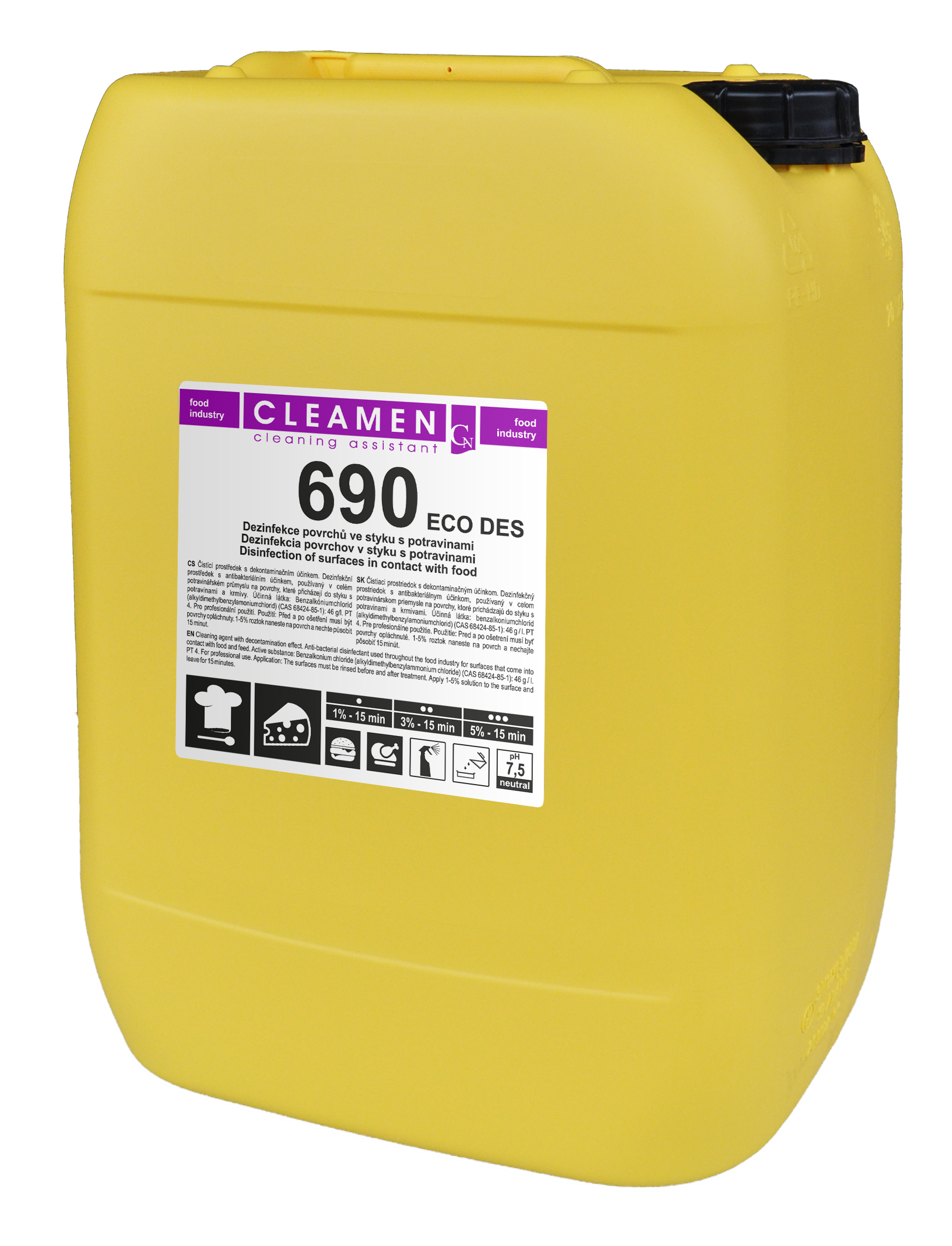Cleamen 690 ECO DES, čistiaci a dezinfekčný prostriedok na báze KAZ, 5kg