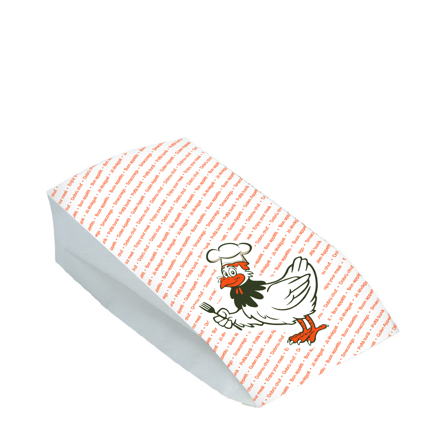 Papierové vrecko (PAP/PE) 2vrstvé nepremastiteľné 15+8 x 30 cm `Maxi` na kurča [100 ks]