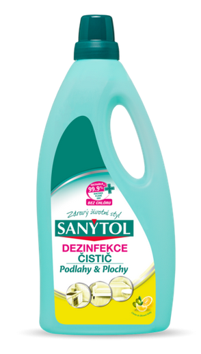 SANYTOL dezinfekčný čistič na podlahy a plochy citrón + olivové listy 1000ml