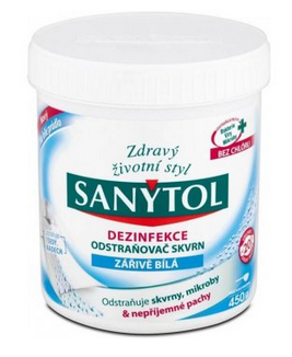 SANYTOL dezinfekcia odstraňovač škvŕn žiarivo biela 450g