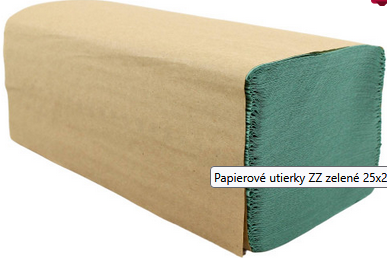 Papierové utierky skladané ZZ zelené 25x23cm, HRUBŠIE 36g/m2 (5000ks) zelené 23x25cm