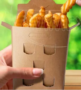 Box na hranolky (PAP FSC Mix) nepremastiteľný kraft `150 g` [50 ks] 