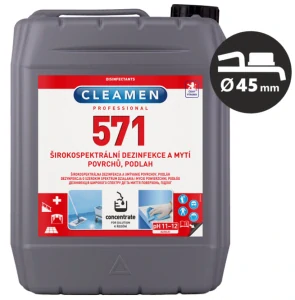 Cleamen 571 concentrate širokospektrálna dezinfekcia a umývanie povrchov, podláh 5L