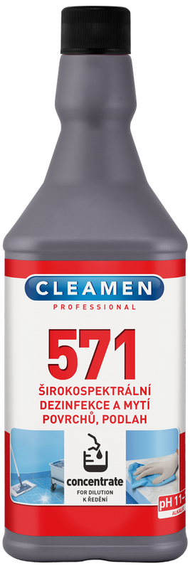 Cleamen 571 concentrate širokospektrálna dezinfekcia a umývanie povrchov, podláh 1L