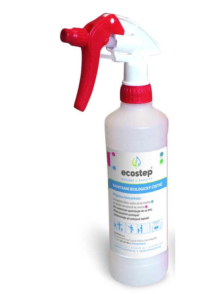 Fľaša s rozprašovačom pre Bio čistič Ecostep