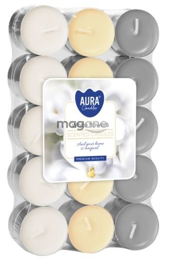 Čajové sviečky White flowers 30ks