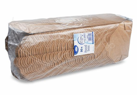 Food box (PAP-FSC Mix/PET) nepremastiteľný kraft `M` 150 x 120 x 48 mm 1000ml [50 ks]