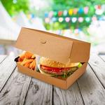 Burger box Plus (PAP FSC Mix) nepremastiteľný kraft 195 x 135 x 100 mm [50 ks]